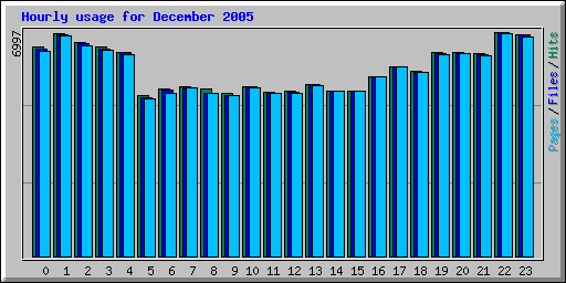 Hourly usage for December 2005