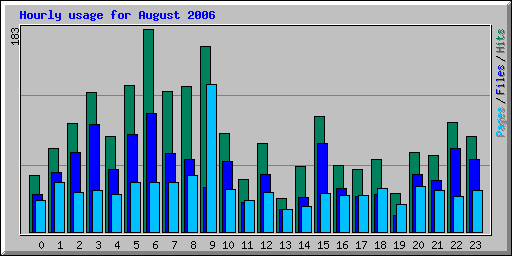 Hourly usage for August 2006